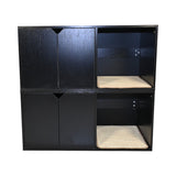 35.83" Cat Litter Box Enclosure Hidden Furniture , Modern Black Cat House with W1412P271585