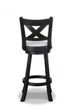 2pc Swivel Pub Stools Counter Height 24" Chair Fabric Upholstered Seat Footrest Wooden Dining Room B011P262368