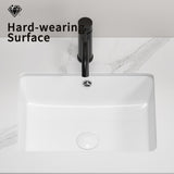 Rectangular Undermount Bathroom Sink Vessel Sink,Undermount Bathroom Sink Rectangle, White Ceramic W3402P326494