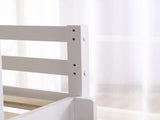 Elevated Cross Bracing Straight Ladder Twin Pine Wooden Bed White 69928690