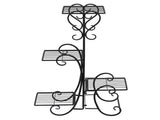4 Potted Square Flower Metal Shelves Plant Pot Stand Decoration for Indoor Outdoor Garden Black 34517195
