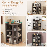 Grey three-layer corner cabinet with charging station 57458485