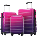 Hardshell Luggage Sets 3 Piece Gradient Color Expandable Suitcase with Spinner Wheels and TSA Lock N732P184448Z