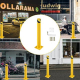 ZNTS Safety Bollard Post, 52 Inch Height Steel Bollards, 4.5 Inch Diameter Parking Bollard, Yellow Powder 20137264