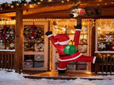 8.5ft Inflatable Climbing Santa with Reindeer - Built-in LED Lights Weather-Resistant Polyester Xmas 39727604