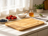 3-Piece Cutting Board Set, Sturdy Chopping Board with Juice Groove & Handle for Serving 03641382