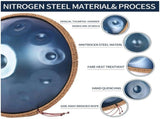 10 Notes Blue Solid Color Handpan Drum Steel Percussion Instrument 20045397