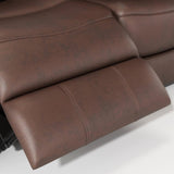 Genuine Leather Non-Power Reclining Sofa with Drop Down Table,Stainless Steel Cupholders and W1896115276