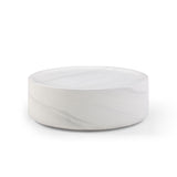 ZNTS 39.37'' White Marble Round Coffee Table Sturdy Fiberglass table for Living Room, No Need Assembly. W876P154763