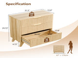 3-Drawer Cabinet with Slatted Fronts 31.5"*15.6"*29.72" Chest of Drawers Nightstand Oak 07218258