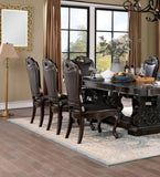 ZNTS Traditional Classic Design 2pcs Side Chairs Walnut Solid wood Dining Room Dark Brown Leatherette B011P234724