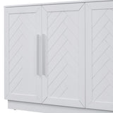 TREXM Sideboard Buffet Cabinet with Storage, Buffet Cabinet with Adjustable Shelves and Silver N715P192557K