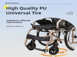 Aluminum Foldable Lightweight Adult Wheelchair, New Square Tube Design, 18" Seat with Front and Rear W3121P297482