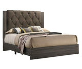 ZNTS Contemporary 1pc Queen Size Bed Bedroom Furniture Tufted Design Headboard Rubberwood 1pc Bedframe B011P236787