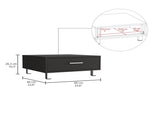 Beijing Coffee Table, One Drawer, Four Legs -Black B07091896