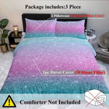 Colorful Glitter Bedding Girly Turquoise Blue Pink and Purple Pastel Colors Duvet Cover 3 Piece 32810291
