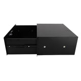 ZNTS 19" 4U Steel Plate DJ Drawer Equipment Cabinet with Keys Black 24357019