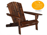 Folding Wooden Adirondack Lounger Chair with Natural Finish 52687805