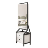 ZNTS 360&deg; Swivel Jewelry Armoire & Makeup Mirror Cabinet With 2 Bottom Drawer, Rotates Freely, Spacious W760P152287