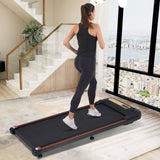 ZNTS Wood Grain Decoration Walking Pad Under Desk Treadmill for Home Office -2.5HP Walking Treadmill With 97783377