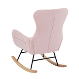 ZNTS Pink velvet rocking chair W58872238