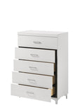 ZNTS White 5-Drawer Chest with Metal Legs B062P209024