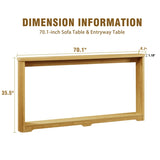70.1"corrugated texture storage table for entranceways, narrow wooden console sofa table, can be W1162P339115