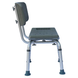 ZNTS Medical Bathroom Safety Shower Tub Aluminium Alloy Bath Chair Seat Bench with Removable Back Gray 02290249