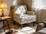 Accent Chair, Floral Armchair, Nailhead Trim, Gold and Grey Decor, Solid Wood Legs, Farmhouse 14714328