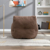 010-Soft Teddy Fabric Tufted Foam Bean Bag Chair With Teddy Fabric Coffee W52753861