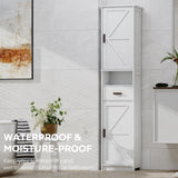 ZNTS 69" H Tall Bathroom Storage Cabinet with 2 Barn Doors and 1 Drawer, Narrow Storage Unit, Adjustable W2386P207737