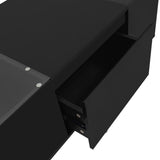Coffee Table, Modern Center Table with High-Gloss Finish and Glass Tabletop, Coffee Table with Open 41736706