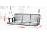 4.5 ft Wooden Porch Swing, 880 lbs Load Capacity, Heavy Duty Patio Bench with Hanging Chains, 86925308