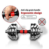 44Lbs Adjustable Dumbbell Set With 3 in 1 Dumbbell Barbell Metal Connecting Rod, Chromed Weights, 95222236