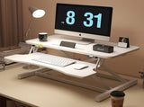 32 Inch Desk Converter, Height Adjustable Sit to Stand Riser, Dual Monitor and Laptop Workstation W2641P251901