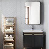 24x36 Inch Silver Metal Framed Rectangular Bathrrom Mirror for Wall. W2203P302742