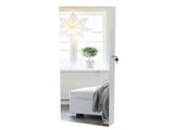 Full Mirror Wooden Wall Mounted 4-Layer Shelf 2 Drawers With Inner Mirror 8 Blue LED Light Jewelry 20257900
