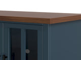96 inch TV Stand Console for TVs up to 100 inches, No Assembly Requried, Blue Denim and Whiskey B108P160178
