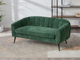 50.2'' Wide Upholstered Chenille Mini Loveseat Accent Couch, Modern Glam Small Settee with Metal W3118P397105