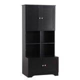 ZNTS Tall and Wide Bathroom Floor Storage Cabinet, Bathroom Storage Unit, Freestanding Cabinet with 4 18725870