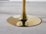 31.5"GOLDEN AND WHITE Tulip Table Mid-century Dining Table for 2-4 people With Round Mdf Table Top, W234P156697