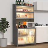 73'' Tall Kitchen Pantry Cabinet , 6 Level Flip Door with Pegboard Spacious, Adjustable & Stylish 07818952