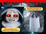 Halloween Hanging Swinging Girl Prop with Light-up Eyes & Scary Sounds, Voice Activated Life Size 64477018