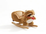 Plush Raccoon Rocking Horse for Kids, Ride-On Toy with Realistic Sounds and Safety Belt, Brown 62319020
