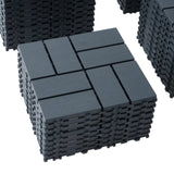 Plastic Interlocking Deck Tiles,44 Pack Patio Deck Tiles,12"x12" Square Waterproof Outdoor All W206P151696