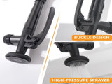Commercial Kitchen Faucet Pull Down Sprayer Black and Nickel,Single Handle Kitchen Sink Faucet W1932126999