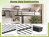 Black Metal Bunk Bed with Guardrail, 12" Ground Clearance 79.5LBS Net Weight Easy Assembly 29986800