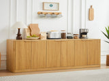 67-inch modern wavy sideboard, curved contour design storage cabinet, 6-door cabinet with storage W1162P339092