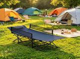 Navy No-Assembly Portable Toddler Camping Bed, Elevated Foldable Kids Sleepover Cot with Anti-Roll 43356636