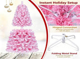 5 FT Pre-Lit Flocked Pink Christmas Tree with 8 Lighting Modes Warm White LED Lights, Hinged 09522738